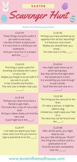 Easter Egg Hunts For Teenagers Easter Scavenger Hunt Easter Scavenger Hunt Clues Easter Crafts For Toddlers