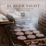 Community Dinners: Burger Night