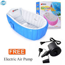 Always test the water temperature before you bathe your baby. Free Electric Air Pump Portable Bath Tub Inflatable Tub Good For Travel Baby Pool Shopee Philippines