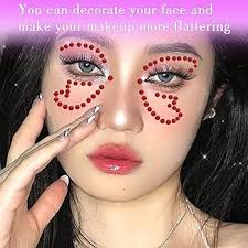 1799 piezas de 4 hojas de calcomanías de diamantes de imitación  autoadhesivas de 3/4/5/0.236 in, gemas de diamantes de imitación para  rostro, ojos, ...