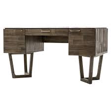 Papers and office supplies can be easily accessed in its two wide drawers. Aura Marble Top Writing Desk White Marble Writing Desk Desk