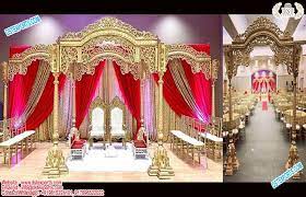 South Indian Wedding Peacock Wooden Mandap In 2021 Mandap Wedding South Indian Wedding