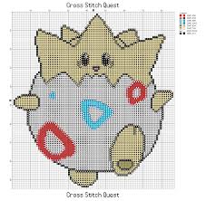 Skyregabbro has completed a collection of pokemon stitchings and patterns… (check out her deviant page for more) Free Togepi Cross Stitch Pattern Pokemon Cross Stitch Quest