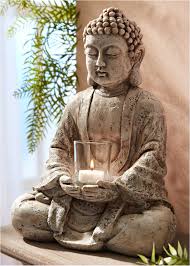Ruhevolles Ambiente Toller Deko Buddha Mit Windlicht Grau Buddha Deko Buddha Statuen
