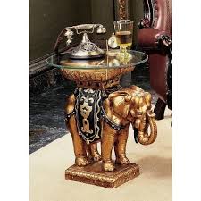 Maharajah Elephant Glass Topped Sculptural Table Ng30585 Elephant Table Glass Top Side Table Glass Top Table