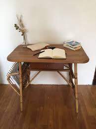 Check spelling or type a new query. Bureau Vintage Rotin Et Chene Massif Luckyfind