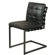 Leather dining chairs from the uk's best dining chair supplier. Black Leather Strap Dining Room Chairs Industrial Vintage Retro