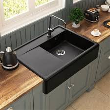 Evier Timbre D Office 2 Bacs A Poser Kumbad Kiwi En Granit Noir Pour La Cuisine Cuisissimo Evier A Poser Evier Timbre Evier