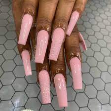Pinterest Clawedtips Pink White Nails Long Acrylic Nails Coffin Pink Acrylic Nails