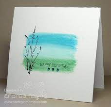 First paint you some lines from left to right starting with a darker color on top and painting lighter as you move to the bottom. Andrea S Stampin Moments Simply Saturday Ss1 Watercolor Greeting Cards Watercolor Cards Watercolor Birthday Cards