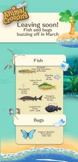 Acnh Fish Guide Leaving In March Animal Crossing Ocean Fishing Ocean Day