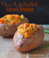 Thai Style Stuffed Sweet Potatoes Recipes Food Vegan Recipes