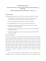 Setiap peserta mengeluarkan duit sendiri untuk. Laporan Bendahari