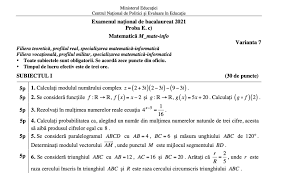 Rezultatele la bacalaureat 2021 au fost publicate luni, 5 iulie, pe edu.ro, însă pe data de 9 iulie se afișează rezultatele finale la bac 2021. Bac 2021 Subiectele È™i Baremele La MatematicÄƒ Specializarea MatematicÄƒ InformaticÄƒ Au Fost Publicate De Ministerul EducaÈ›iei DupÄƒ Examenul Din Sesiunea SpecialÄƒ De Bacalaureat Edupedu Ro