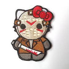 Jason Hello Voorhees Kitty Friday the 13th Mash Up Embroidered Hook and  Loop Mor | eBay