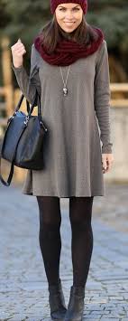 A Super Basic And Easy Way To Wear Your Casual High Neck Dress In The Winter Fall Is To Add A Long Cardigan A C Dresses Casual Winter Fashion Winter Fashion