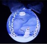 Winter Scene on Light-Up Ornament Using Alcohol Ink
