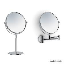 Bathroom Mirror Clipart Black And White Magnifying Stand And Wall Mirrors 3d Model Round Mirror Bathroom Mirror Mirror Wall