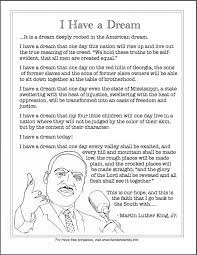 On the anniversary of martin luther king you can make coloring pages for the king as a gift you may create it on the computer and print on the page. I Have A Dream Free Printables For Mlk Day Flanders Family Homelife