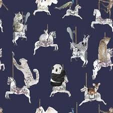 See more ideas about animal wallpaper, animals, wallpaper. Carousel Animal Wallpaper Navy Wild Hearts Wonder