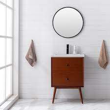 Enjoy free shipping on most stuff, even big stuff. Eviva Caramel 24 Inch Teak Mid Century Bathroom Vanity With Porcelain Top And Dovetail Drawers Bathroom Vanities Modern Vanities Wholesale Vanities