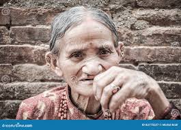 Old Woman with Earrings in Nepal Editorial Photography