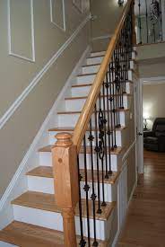 Red Oak Stair Treads With Red Oak Iron Stair System Oak Stairs Stairs Stairs Design