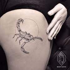 Elegantly Minimal Tattoos By Bicem Sinik Line Tattoos Geometric Scorpion Tattoo Geometric Tattoo