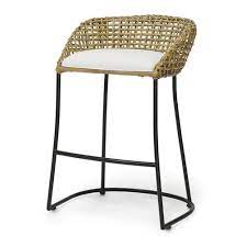 When you buy a 17 stories pinney counter & bar stool online from wayfair, we make it as easy as possible for you to find out when your product will be delivered. Palecek Vero Coastal Beach Black Iron Woven Rattan Bar Stools