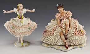 Porcelain figurine dresden, prima ballerina, ireland, height 17 cm porcelain figurine dresden, the music teacher, with gold finish decorations, height 24 cm porcelain figurine dresden, the lutist and the teacher, height 20 cm show 2 more like this. 2 Dresden Style Porcelain Ballerina Figurines Sold At Auction On 8th November Bidsquare