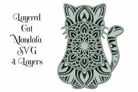 Download Cat Mandala Layered 3d Svg 4 Layers 1038776 Paper Cutting Design Bundles