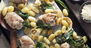 Sheet Pan Chicken And Gnocchi With Broccoli Rabe Recipe Yummly Recipe Healthy Chicken Recipes Sheet Pan Dinners Chicken Pan Chicken