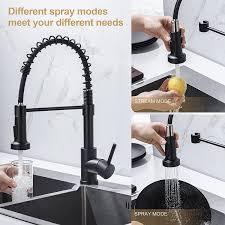 Faucets touchless faucets sinks lighting accessories smart home water filtration water saving product buying guides colors & finishes order samples literature kitchen planner find an installer find a remodeler. Buy Kitchen Faucet Lufeidra Kitchen Faucets With Pull Down Sprayer Commercial Industrial Spring Single Handle Single Hole Stainless Steel Matte Black Kitchen Faucet For Camper Farmhouse Rv Kitchen Sink Online In Indonesia