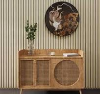 Luxury American Oak Grey Felt Acoustic Slat Wood Wall Panels | Natural Wood