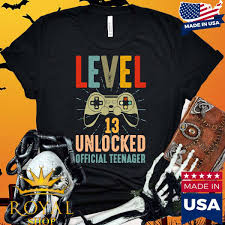 Official teenager 13th birthday level 13 unlocked,quotes, svg, eps, dxf, png, digital download. Level 13 Unlocked Official Teenager Video Game 13th Birthday Shirt Sweater Hoodie And Ladies Tee