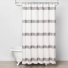 Textured Dobby Stripe Shower Curtain Gray Hearth Hand With Magnolia In 2020 Gray Shower Curtains Striped Shower Curtains White Shower Curtain