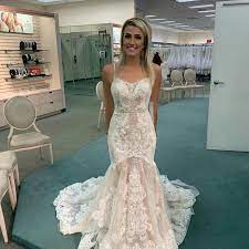 Lace Mermaid Wedding Dress With Moonstone Detail David S Bridal Lace Mermaid Wedding Dress Wedding Dresses Galina Wedding Dress