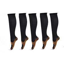5 Pairs Copper Compression Socks For Women And Men Great For Medical Circulation Exercisefitness Womens Compression Socks Compression Socks Pairs