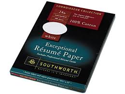 cotton resume paper, white, 24 lbs