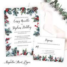 Pine And Holly Wedding Invitation Winter Or Christmas Wedding Etsy In 2021 Christmas Wedding Invitations Holly Wedding Winter Wedding Invitations