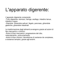 Appunti di anatomia degli organi e degli apparati sull'apparato digerente basati su appunti personali del publisher presi alle lezioni della prof. L Apparato Digerente 1 Con Che Cosa Inizia La Digestione