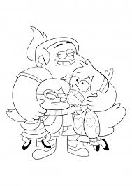 Dibujos para colorear de gravity falls | web infantil. Grenda Embraces Candy Chiu And Mabel Coloring Pages Gravity Falls Coloring Pages Colorings Cc