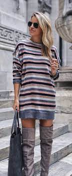 50 Winter Looks On Pinterest That Everyone Obsessed With Seasonoutfit Fall Dress Outfit White Striped Dress Outfit Fall Outfits