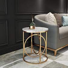 Pouf and coffee table thought up for versatile mixing and matching with other products ethimo. Modern Simple Marble Tea Table Coffee Table Round Side Table In Living Room And Bedroom Iron Marble Fire Stone Tea Table Coffee Tables Aliexpress