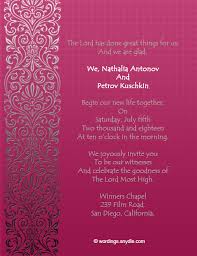 Sometimes we look to our favorite poets, singers, and playwrights for wisdom, but the right quotation. Christian Wedding Invitation Wording Samples Wordings And Messages