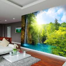 Wall Murals Waterfall In The Forest 0 3d Wallpaper For Walls Home Wallpaper Wall Art Wallpaper