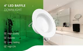Sunco Lighting 4 Inch Led Recessed Downlight Baffle Trim Dimmable 11w 60w 2700k Soft White 660 Lm Damp Rated Simple Retrofit Installation Ul Energy Star Amazon Com