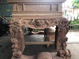 Sập thờ tứ linh gỗ gõ đỏ kèm chân nghê gía tận xưởng