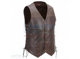 Brown Premium Leather Motorcycle Vest Https Www Leathercollection Com En We Brown Premium Leather Motorcycle Vest Html Leather Vest Motorcycle Vest Leather