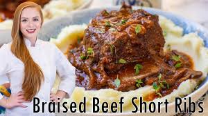 Season and sear the meat over a high heat. The Best Braised Beef Short Ribs Recipe Fall Off The Bone Tender Youtube